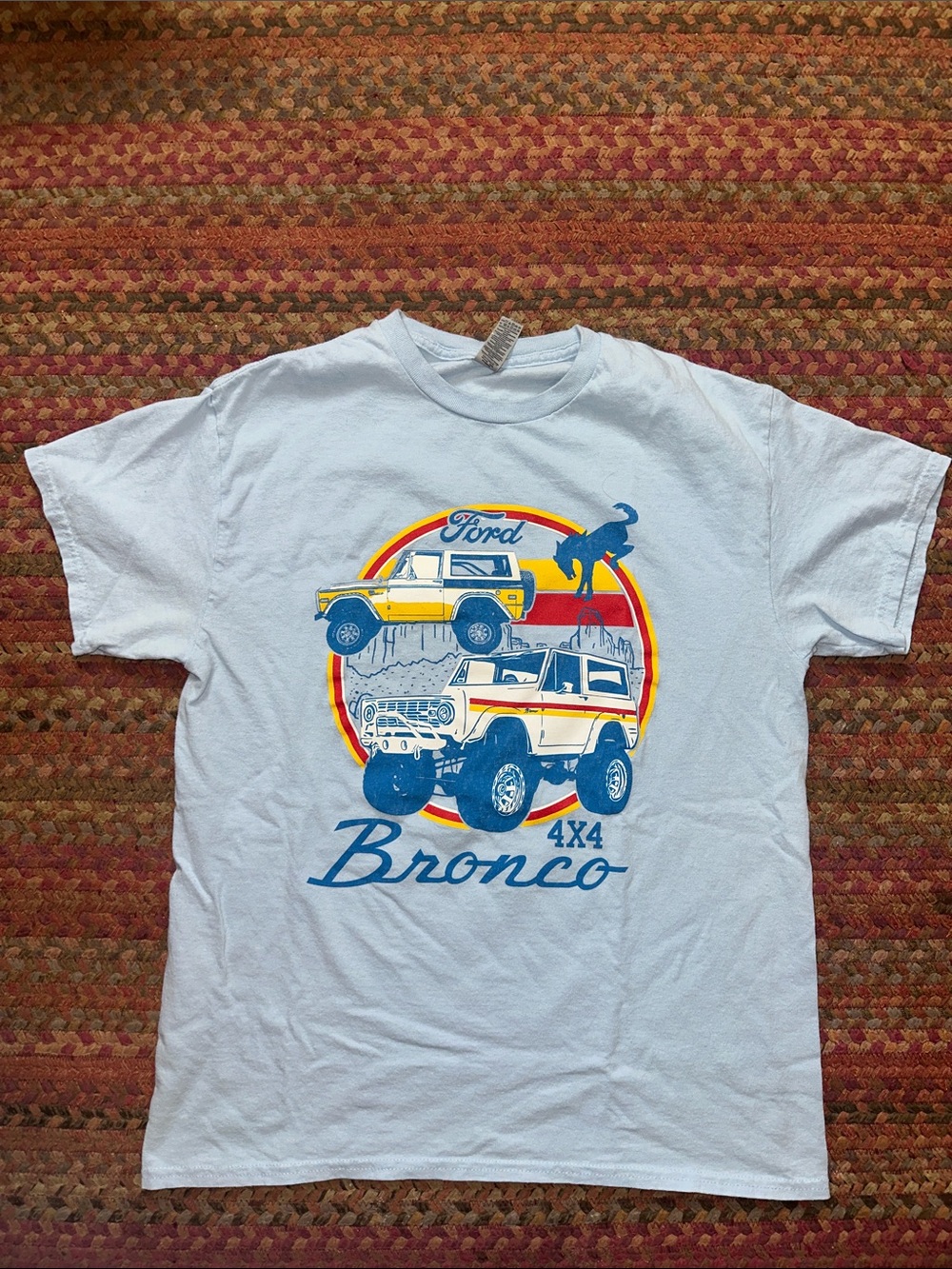 Ford BABY BLUE Bronco heavy cotton Graphic tee